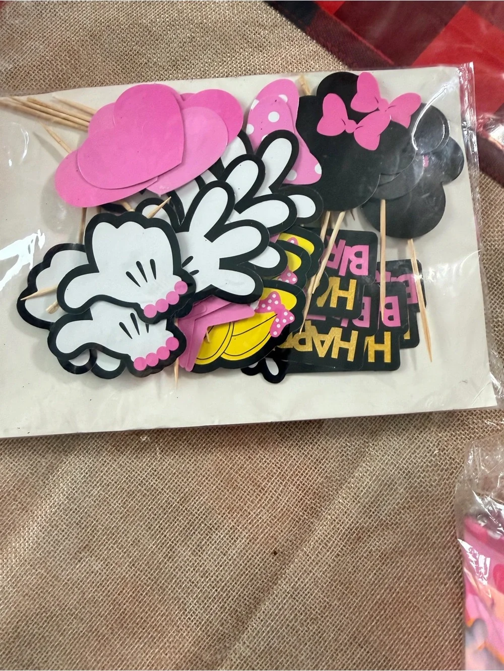Pink Minnie Mouse Style Party Tableware Set - Unbranded